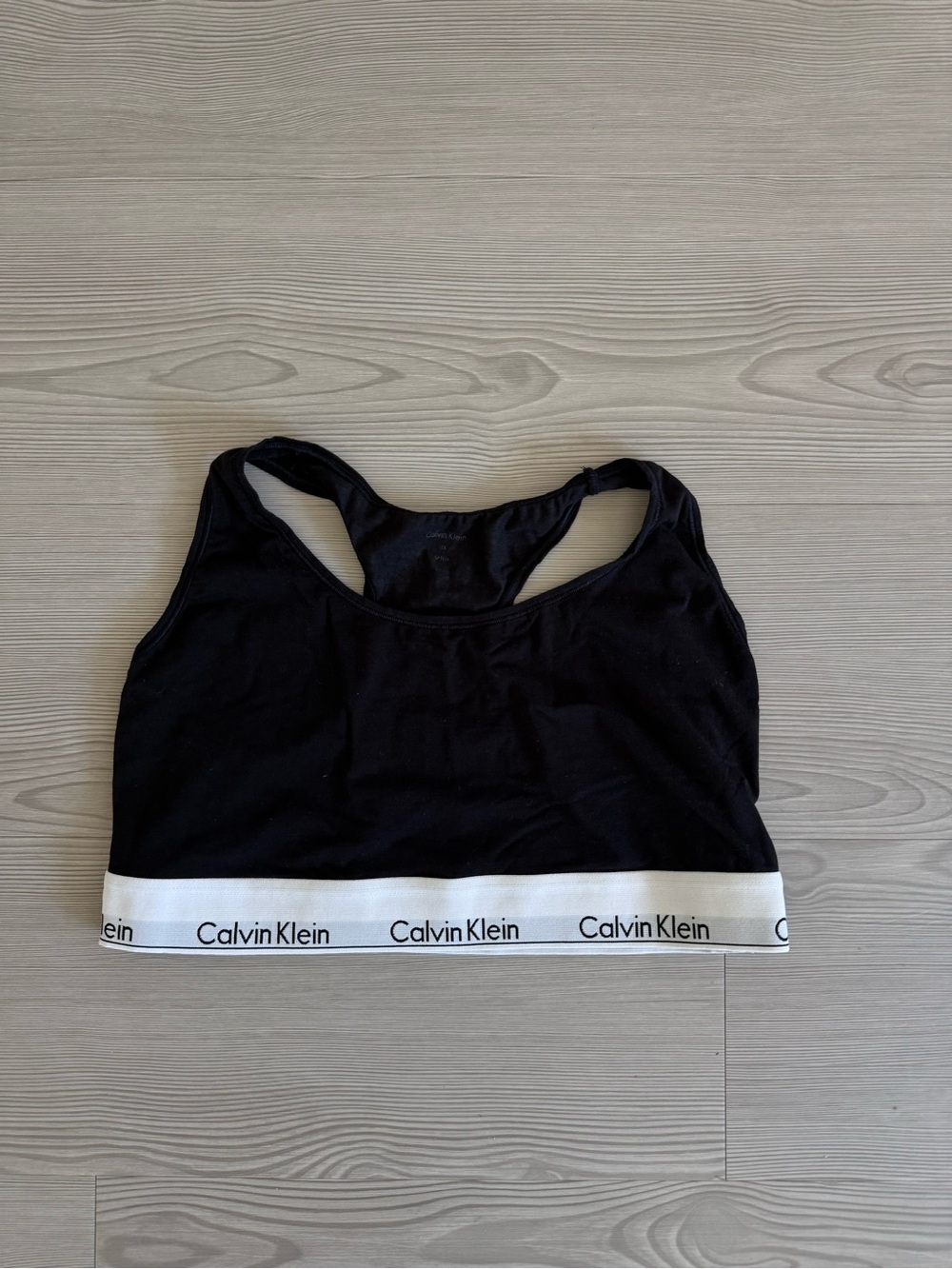 Calvin Klein Black Bralette with White Logo Band